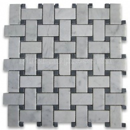 basketweave mosaic with black dots