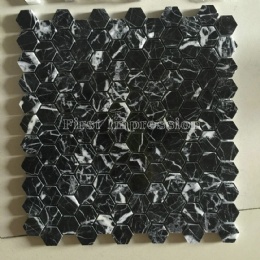 Nero Marquina Black Marble Mosaic